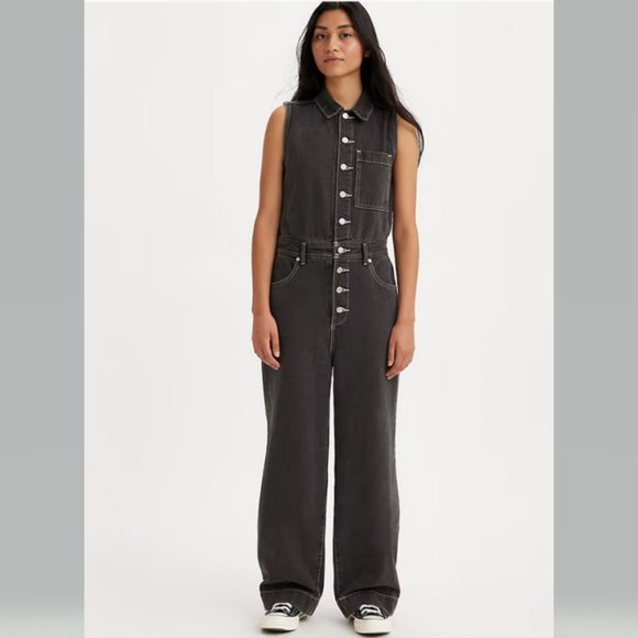 Levi's Pants - Levi's Sleeveless Denim Jumpsuit in Black "Thank you very Little"